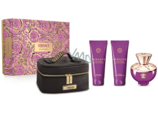 Versace Dylan Purple parfémovaná voda 100 ml + tělové mléko 100 ml + sprchový gel 100 ml + kufřík, dárková sada pro ženy