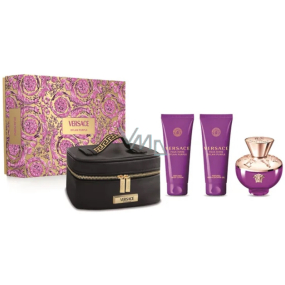 Versace Dylan Purple parfémovaná voda 100 ml + tělové mléko 100 ml + sprchový gel 100 ml + kufřík, dárková sada pro ženy