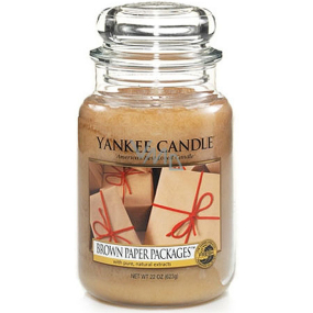 Yankee Candle Brown Paper Packages - Balíčky v hnědém papíru vonná svíčka Classic velká sklo 623 g