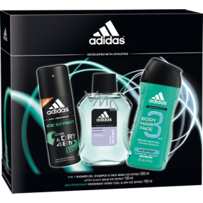 Adidas Ice Effect balzám po holení 100 ml + antiperspirant sprej 150 ml + sprchový gel 250 ml, kosmetická sada