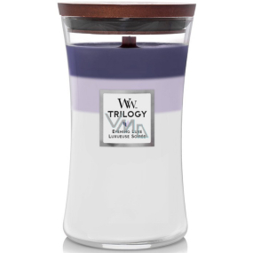 WoodWick Trilogy Evening Luxe - Večerní luxus vonná svíčka s dřevěným knotem a víčkem sklo velká 609 g