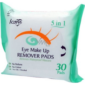 Icare Eye Make Up Remover Pads 5v1 vlhčené odličovací podušky 30 kusů