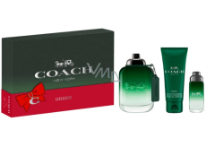 Coach Green New York toaletní voda 100 ml + toaletní voda 15 ml + sprchový gel 100 ml, dárková sada pro muže