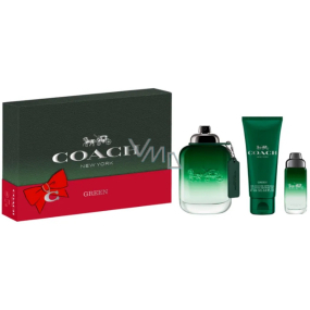 Coach Green New York toaletní voda 100 ml + toaletní voda 15 ml + sprchový gel 100 ml, dárková sada pro muže