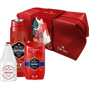 Old Spice Captain Travel Bag 2v1 sprchový gel a šampon 250 ml + voda po holení 100 ml + deodorant stick 50 ml + etue, kosmetická sada pro muže