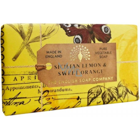 English Soap Sicilský citron & Pomeranč přírodní parfémované toaletní mýdlo s bambuckým máslem 190 g