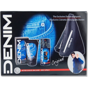 Denim Original balzám po holení 100 ml + deodorant sprej 150 ml + brašna, kosmetická sada