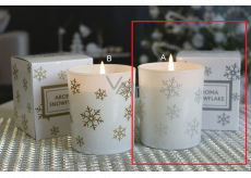 Lima Aroma Snowflake Vanilka a skořice vonná svíčka stříbrná, doba hoření 50 hodin 175 g