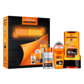 Loreal Men Expert Zone Hydra Energetic sprchový gel s taurinem 300 ml + Thermic Resist antiperspirant roll-on 50 ml + Hydra Energetic zvláčňující pleťový krém 50 ml, kosmetická sada pro muže