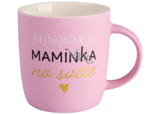 Albi Sametový hrnek - Nejbáječnější maminka na světě světle růžový 330 ml